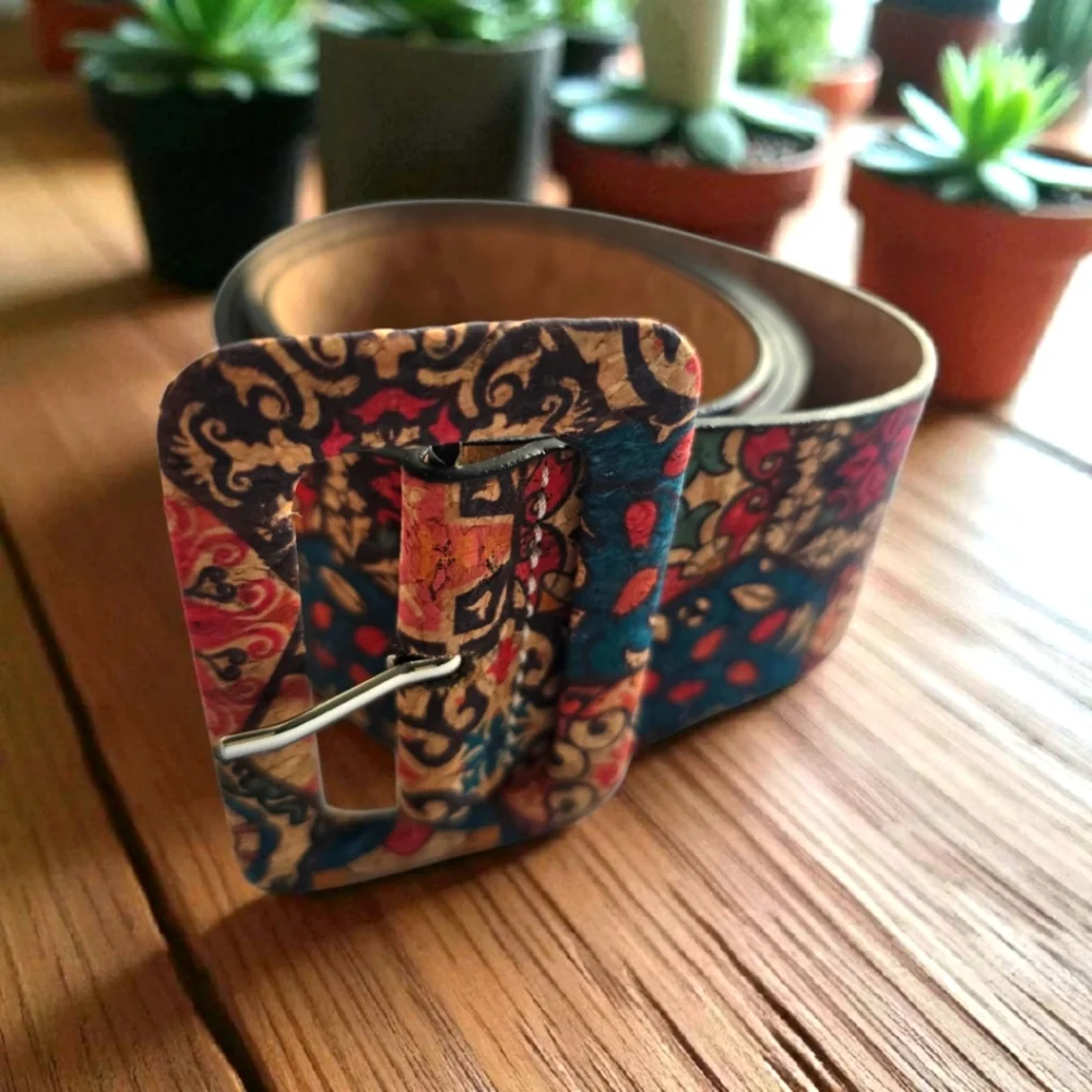 Fashion Vintage‎ Style Belt Faux Leather Cork Material Western Bohemian